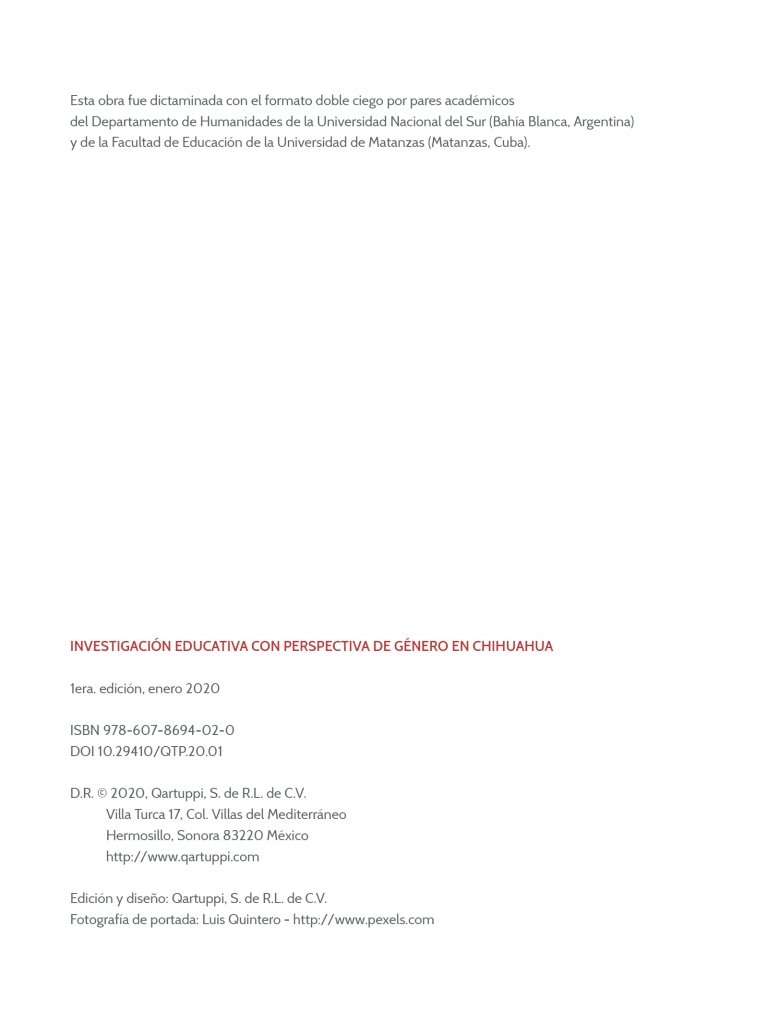 Investigación Educativa Con Perspectiva De Género En Chihuahua Qartuppi